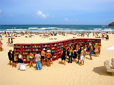 libros en la playa